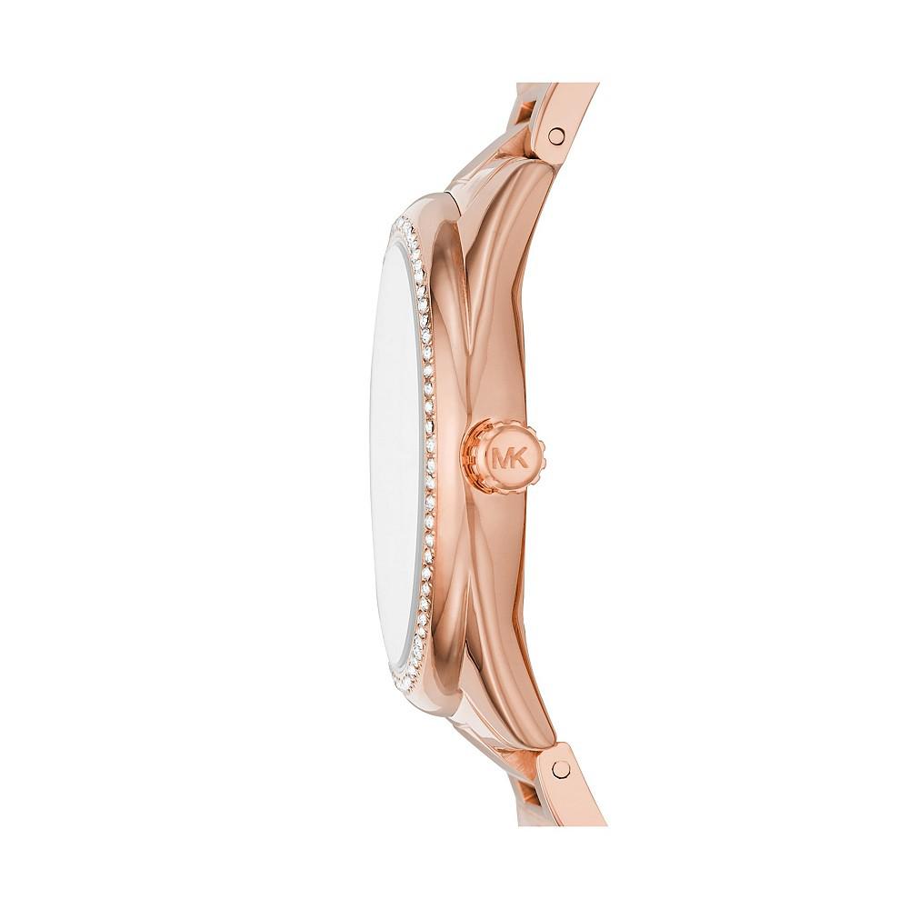 Women's Janelle Multifunction Rose Gold-Tone Stainless Steel Bracelet Watch 36mm MK7095商品第3张图片规格展示