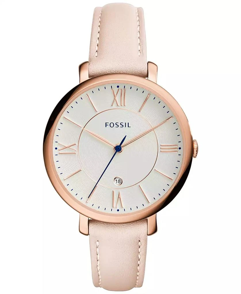 商品Fossil|Fossil Women's Jacqueline Blush Leather Strap Watch 36mm ES3988 女士真皮腕表,价格¥756,第1张图片