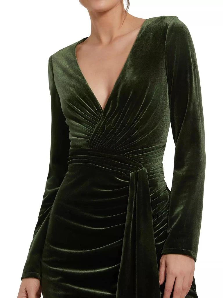 商品Mac Duggal|Draped Velvet Tie Slip Gown,价格¥4482,第3张图片详细描述