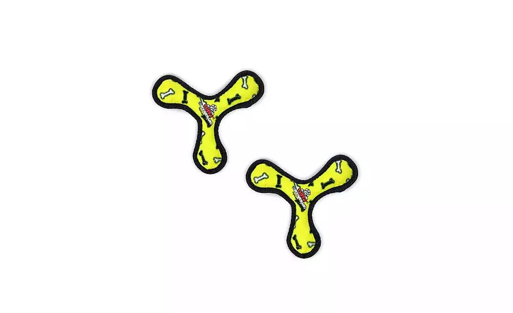 商品Tuffy|Jr Boomerang Yellow Bone, 2-Pack Dog Toys,价格¥184,第1张图片