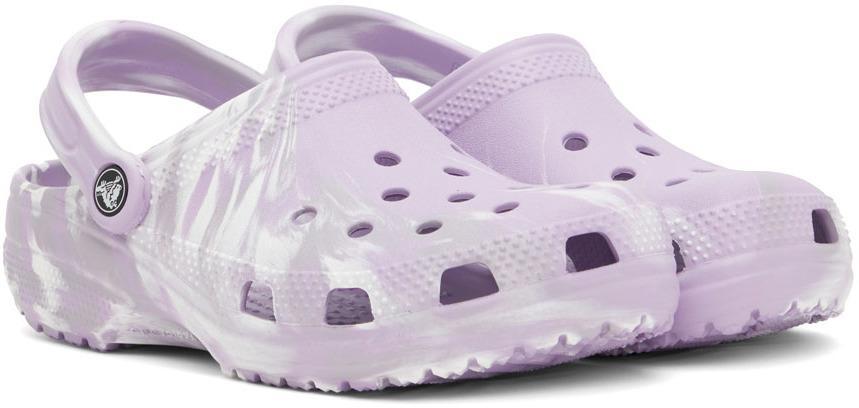 商品Crocs|Purple Classic Marbled Clogs,价格¥218,第6张图片详细描述