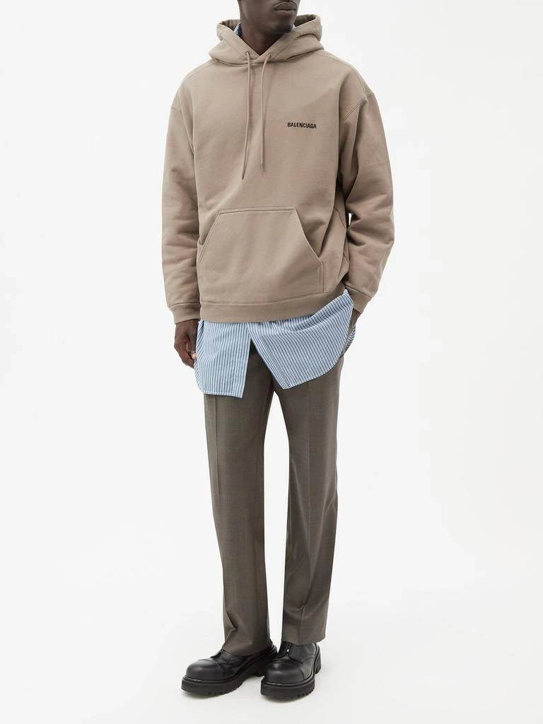 商品Balenciaga|Logo-embroidered cotton-jersey hoodie,价格¥9958,第2张图片详细描述
