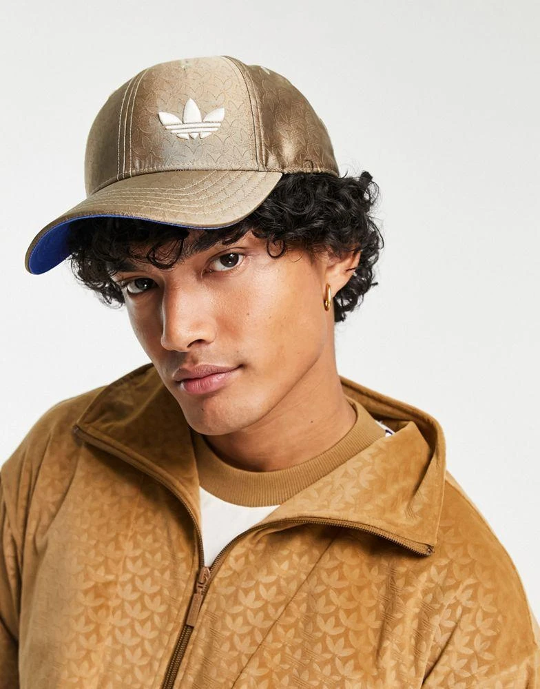 商品Adidas|adidas Originals 'adicolor 70s' unisex monogram baseball cap in brown,价格¥89,第2张图片详细描述