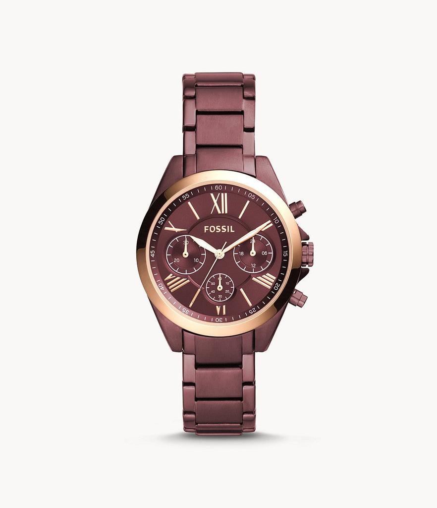 Fossil Women's Modern Courier Chronograph, Wine-Tone Stainless Steel Watch商品第1张图片规格展示