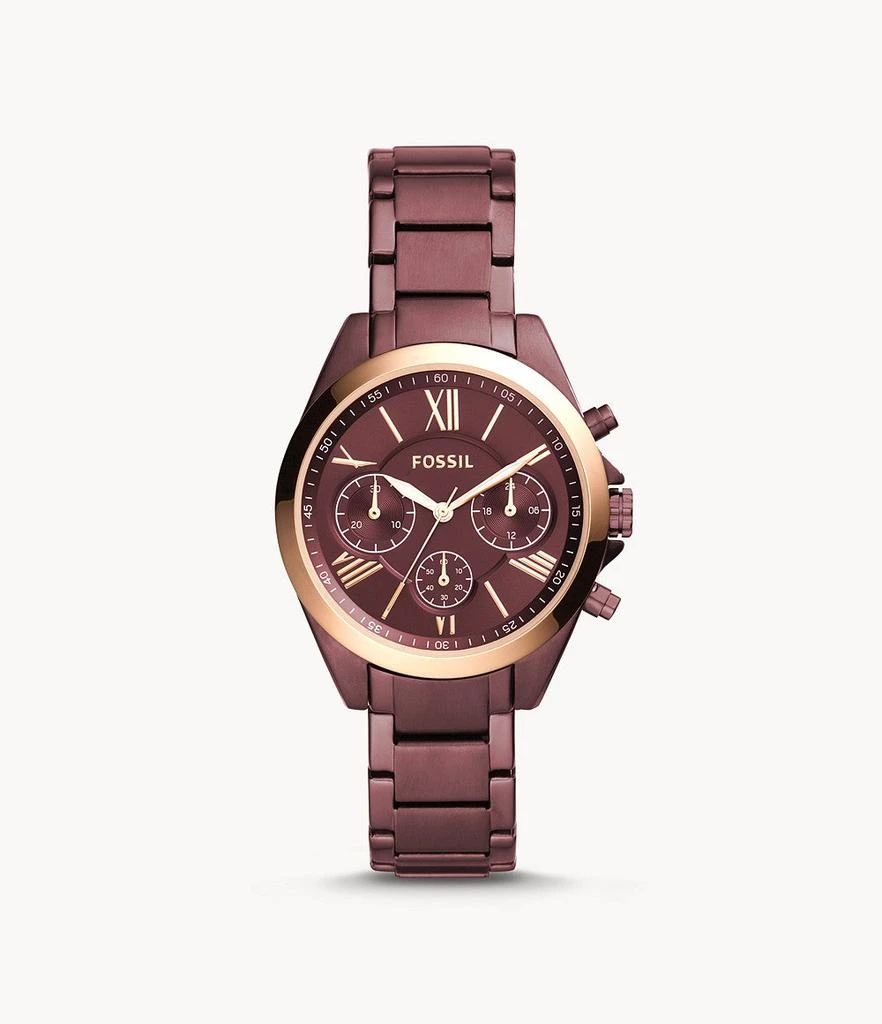 商品Fossil|Fossil Women's Modern Courier Chronograph, Wine-Tone Stainless Steel Watch,价格¥544,第1张图片