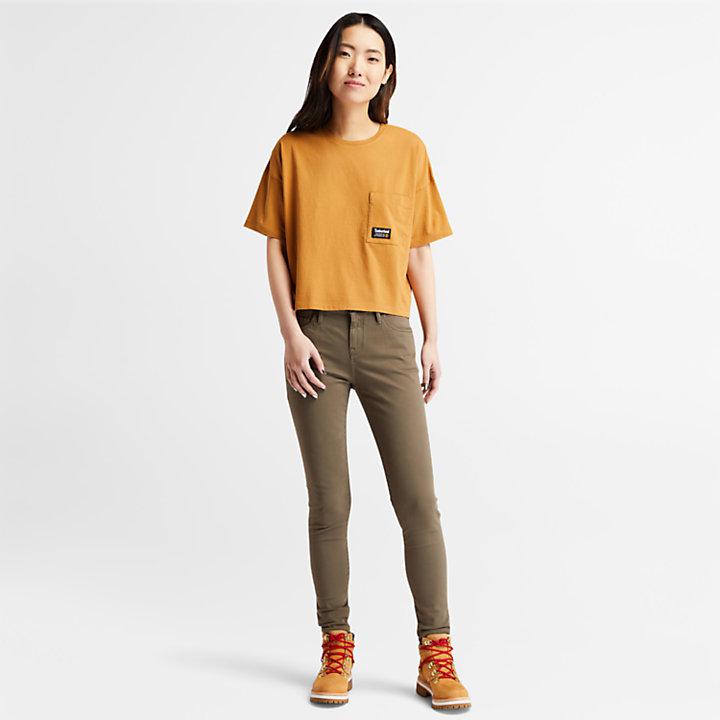 Progressive Utility Pocket T-Shirt for Women in Dark Yellow商品第3张图片规格展示