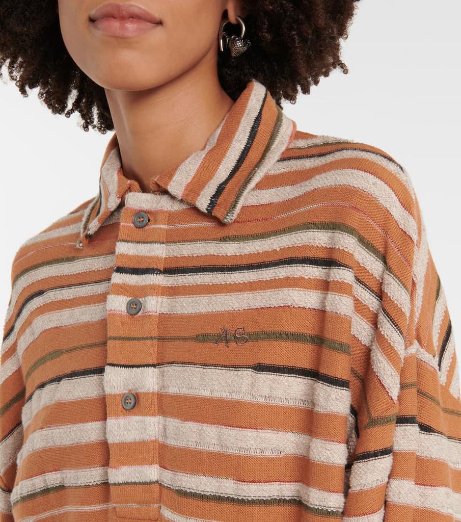 Striped cotton-blend polo shirt商品第4张图片规格展示