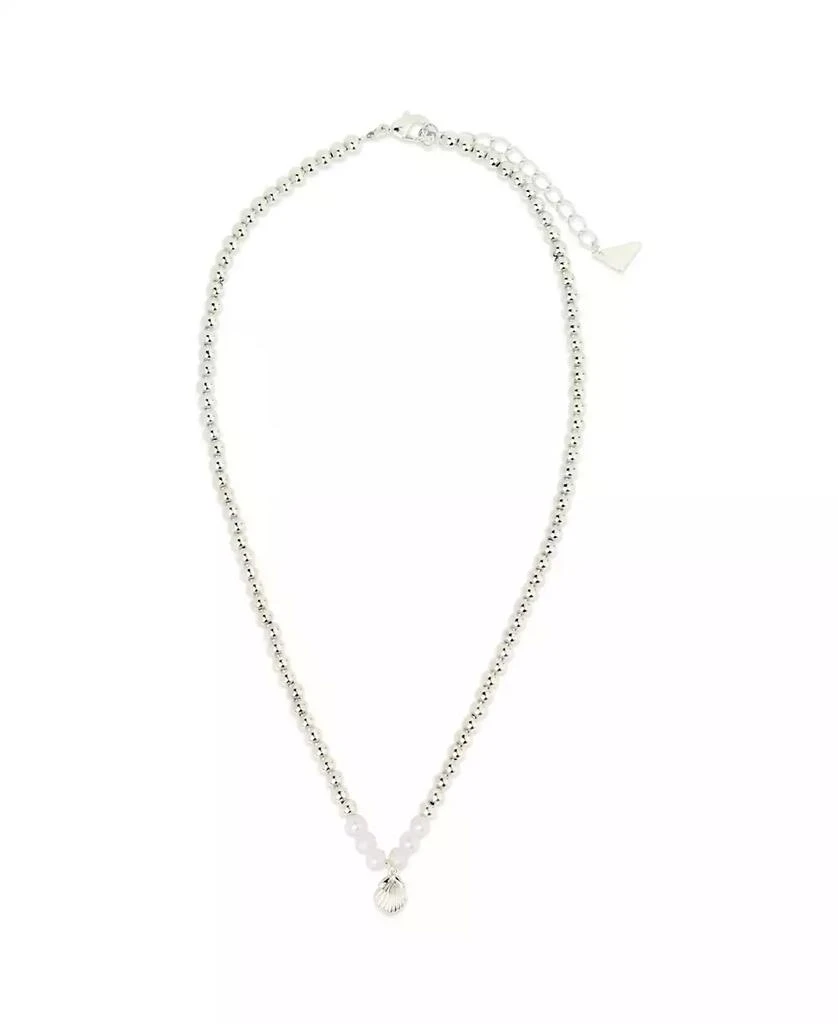 商品Sterling Forever|Silver-Tone or Gold-Tone Cultured Pearl And Shell Pendant Marjorie Necklace,价格¥353,第3张图片详细描述