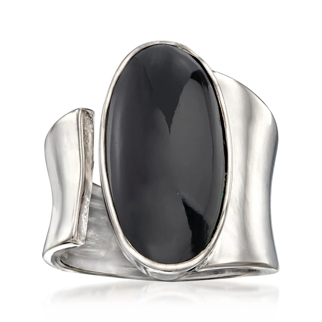 商品Ross-Simons|Black Onyx Wrap Ring in Sterling Silver,价格¥829,第1张图片