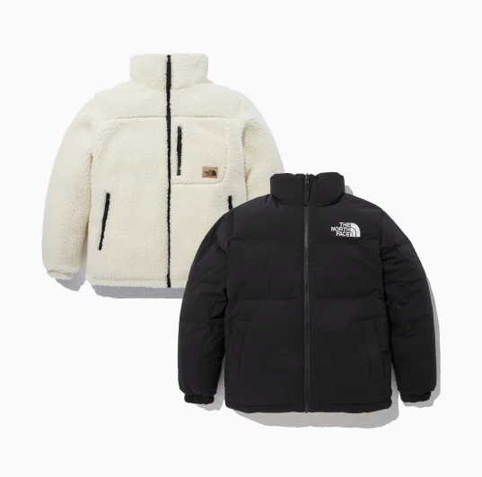 商品The North Face|【享贝家】（国内现货-LY）北面 FW22 户外休闲双面穿羽绒服 棉服 男女同款 黑色 NJ1DN77A,价格¥1270,第1张图片