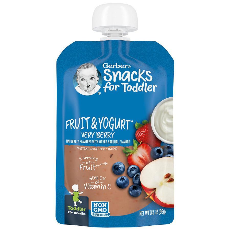 商品Gerber|Snacks for Toddler, Very Berry Fruit & Yogurt Fruit & Yogurt Very Berry,价格¥15,第1张图片