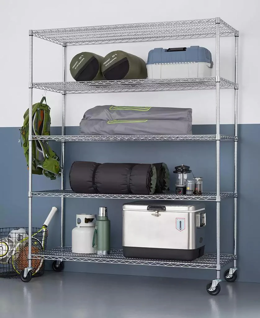 商品TRINITY|5-Tier Heavy Duty Wire Shelving Rack with NSF Includes Wheels,价格¥4656,第4张图片详细描述