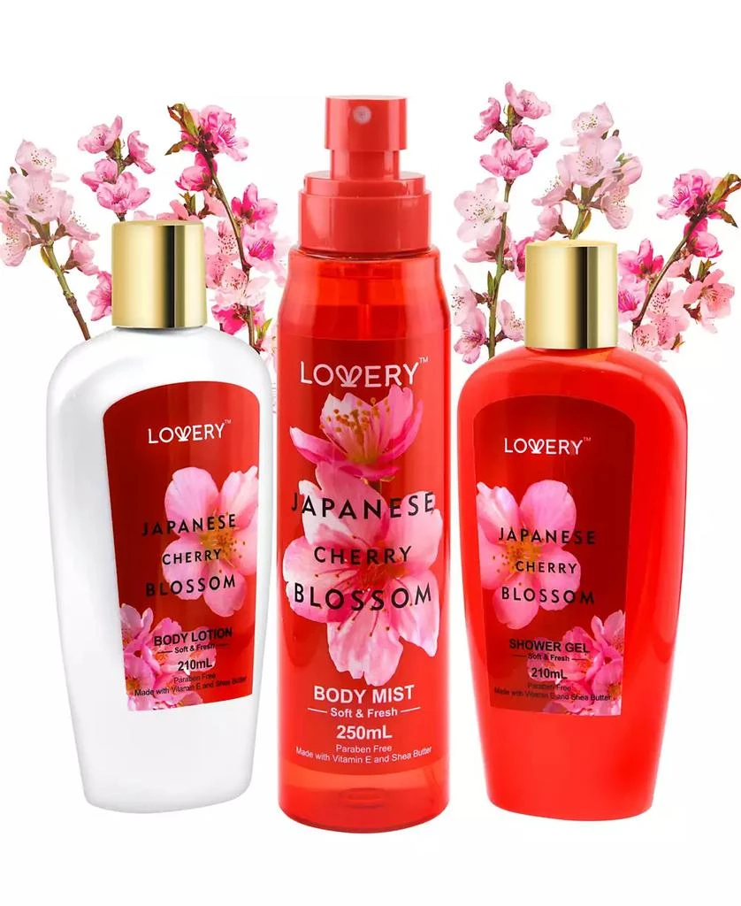 商品Lovery|Body Care Gift Set, Japanese Cherry Blossom Bath and Body Travel Set, 3 Piece,价格¥331,第1张图片