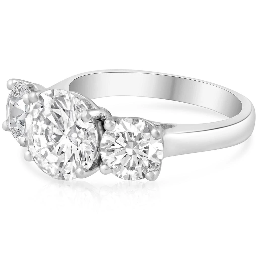 商品Pompeii3|5Ct Three Stone Moissanite Ring 10k White Gold,价格¥8383,第2张图片详细描述