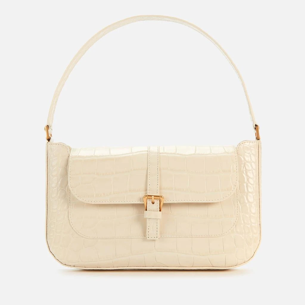 商品by FAR|BY FAR Women's Miranda Croco Shoulder Bag - Cream,价格¥2922,第1张图片