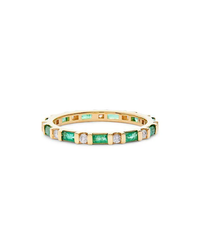 商品Bloomingdale's|Emerald & Diamond Eternity Band in 14K Yellow Gold,价格¥22441,第3张图片详细描述