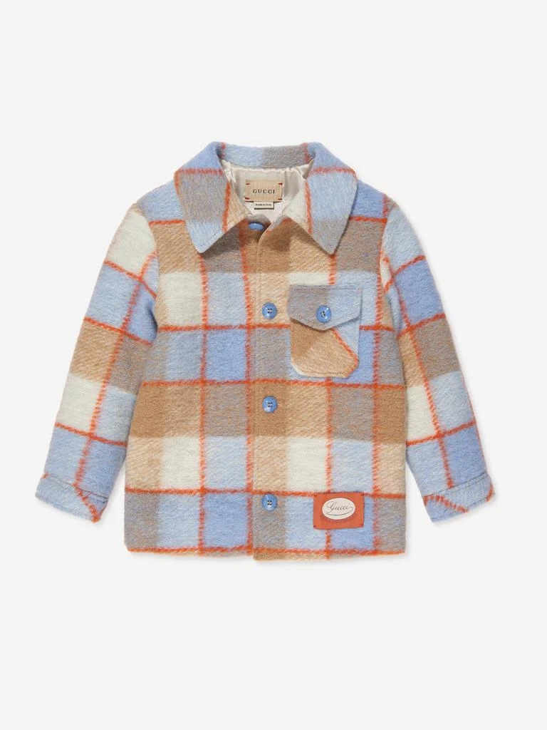 商品Gucci|Gucci Baby Boys Checked Jacket in Blue,价格¥7109,第1张图片