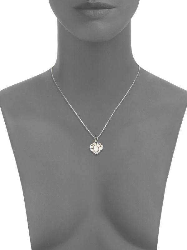 商品John Hardy|Sterling Silver & Black Sapphire Heart Pendant Necklace,价格¥2144,第2张图片详细描述