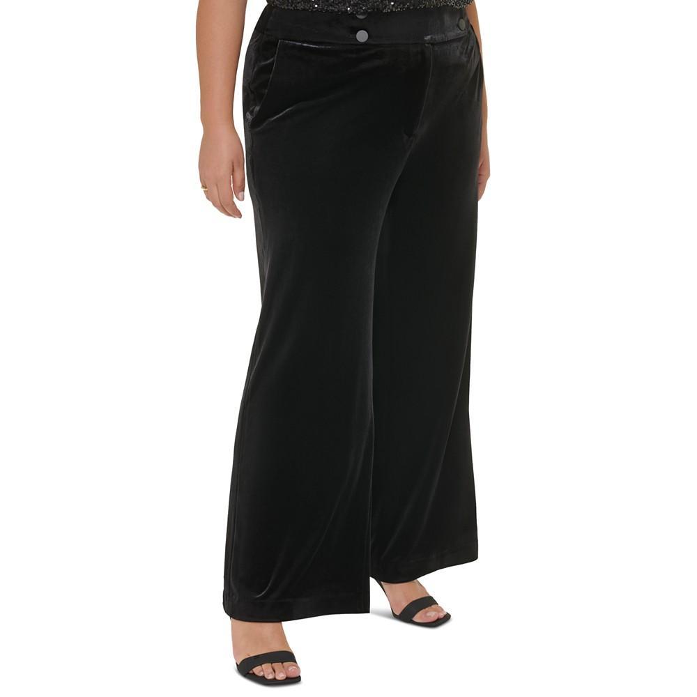 商品Calvin Klein|Plus Size Velvet Wide-Leg Pants,价格¥819,第5张图片详细描述