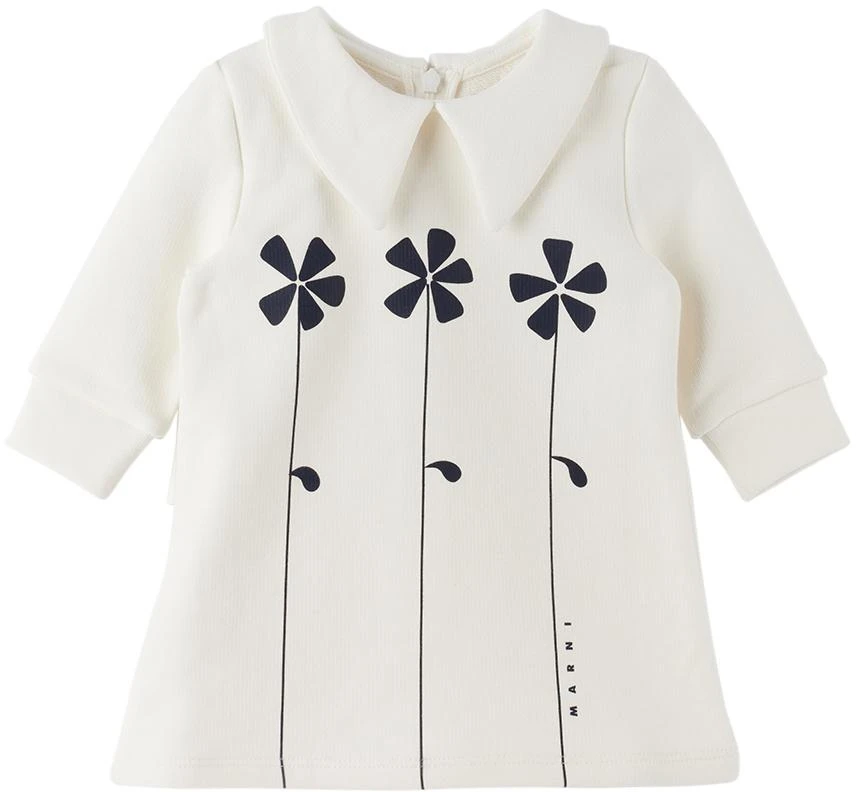 商品Marni|Baby White Floral Print Dress,价格¥828,第1张图片