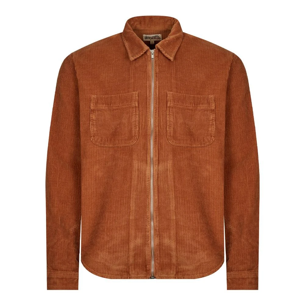 商品STUSSY|Stussy Wide Wale Cord Zip Shirt - Copper,价格¥1355,第1张图片