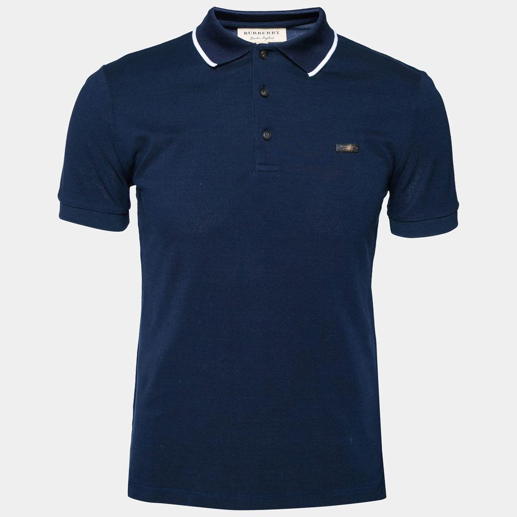 商品[二手商品] Burberry|Burberry Navy Blue Short Sleeve Polo T-Shirt M,价格¥879,第1张图片