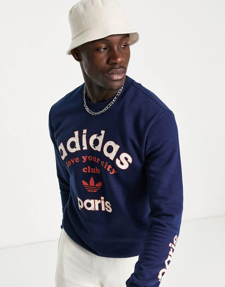 商品Adidas|adidas Originals Paris logo sweatshirt in navy,价格¥471,第3张图片详细描述