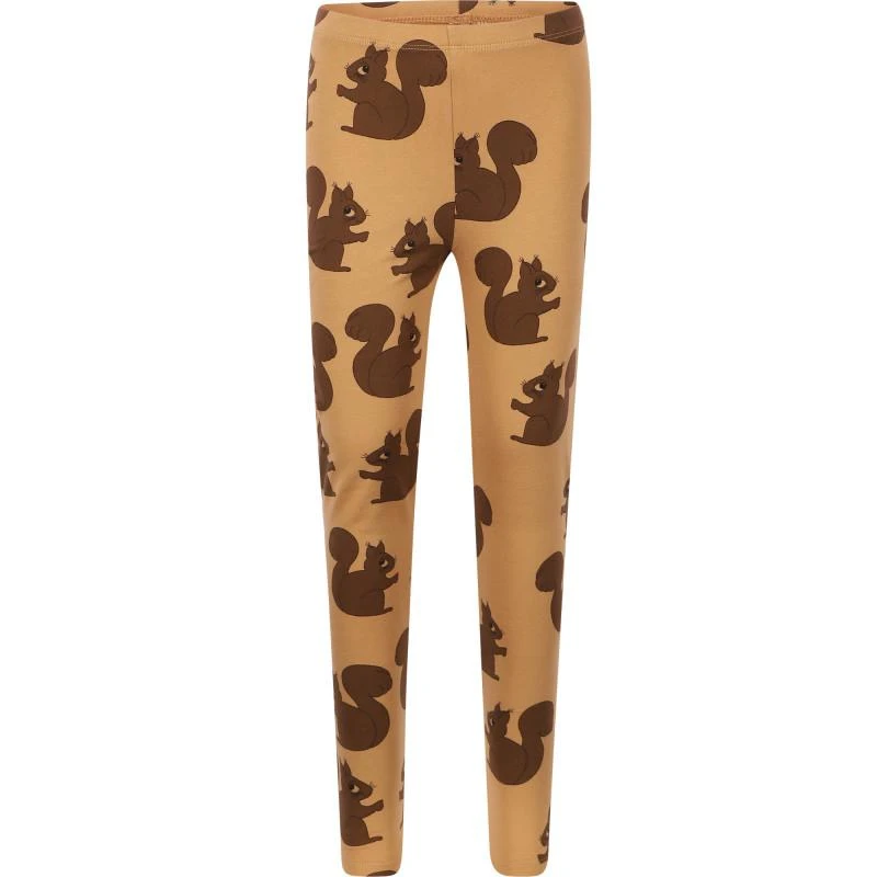 商品Mini Rodini|Squirrel print organic cotton leggings in brown,价格¥339,第1张图片