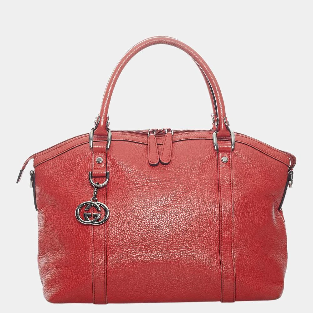 商品[二手商品] Gucci|Gucci Red GG Charm Dome Leather Handbag,价格¥5506,第1张图片