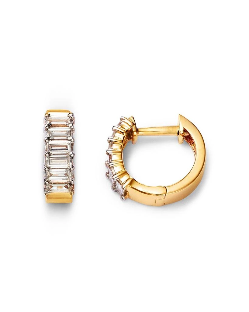 14K Yellow Gold Lab Grown Diamond Baguette Huggie Hoop Earrings 商品