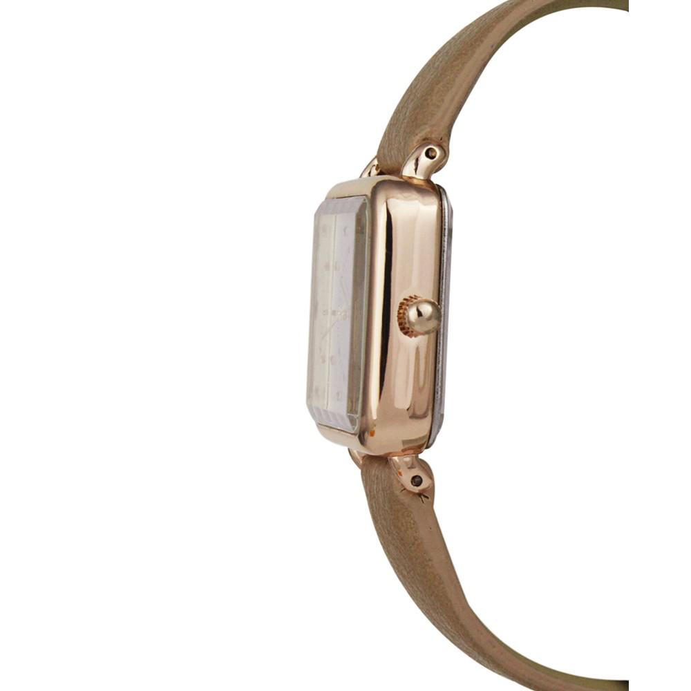 Women's Taupe Faux Leather Strap Watch 27mm, Created for Macy's商品第3张图片规格展示