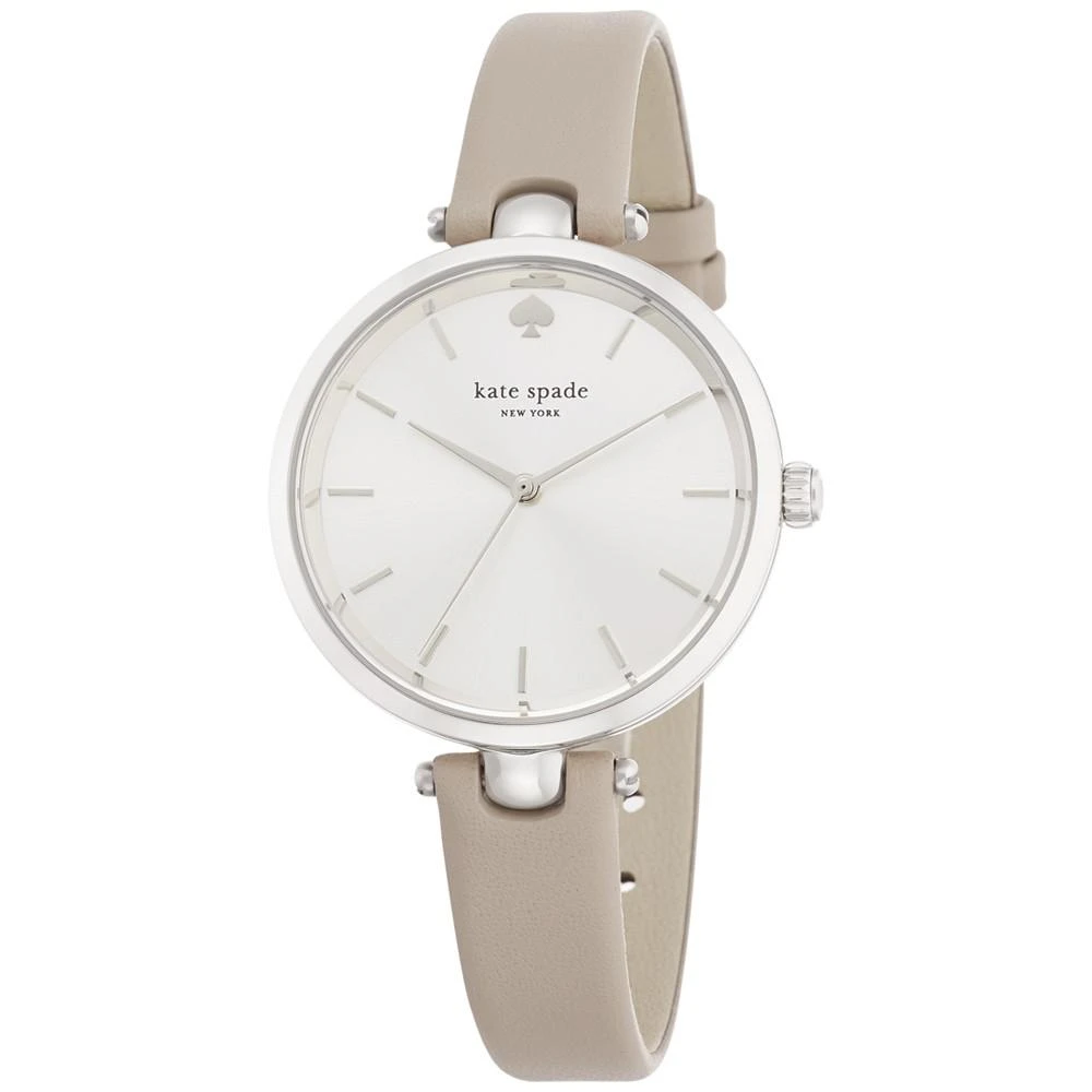 商品Kate Spade|Women's Holland Gray Leather Strap Watch 34mm 1YRU0813,价格¥831,第1张图片