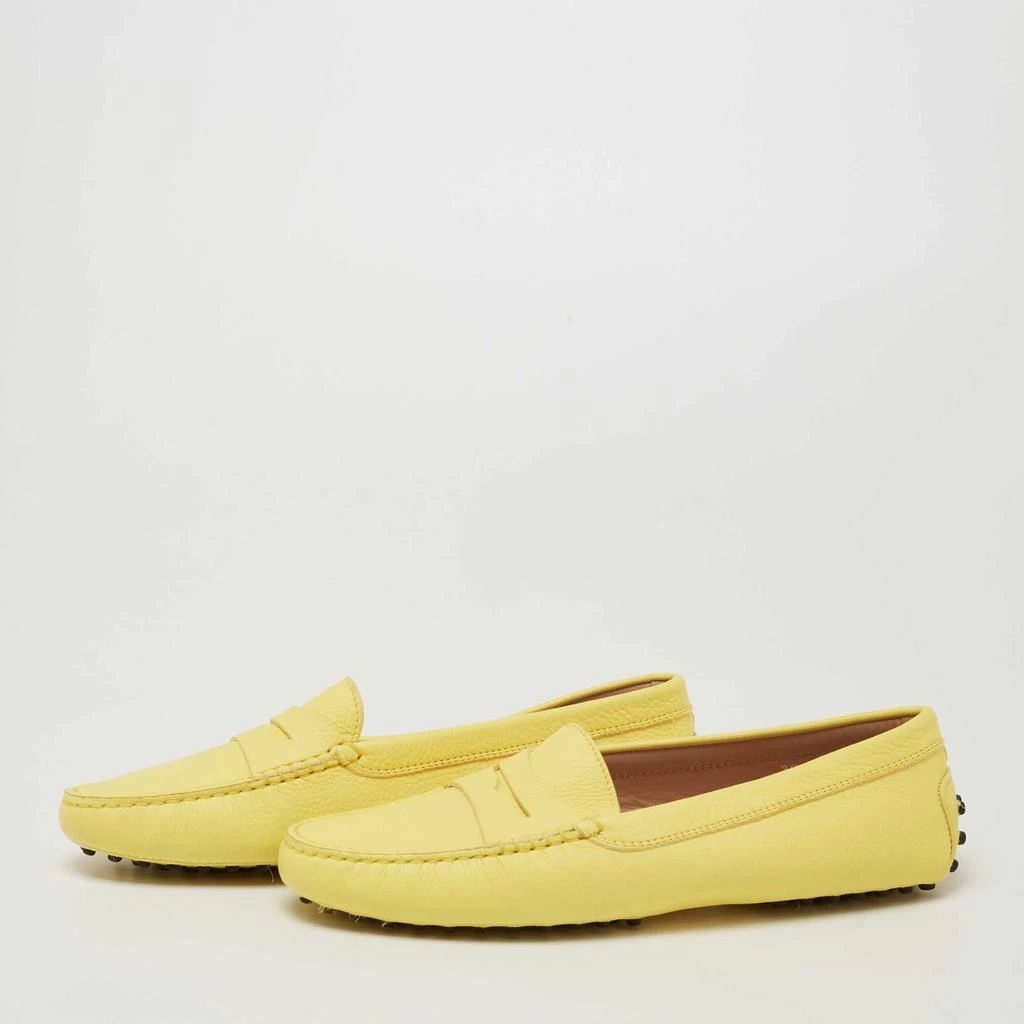 商品Tod's|Tod's Yellow Leather Gommini Slip On Loafers Size 39,价格¥1473,第2张图片详细描述