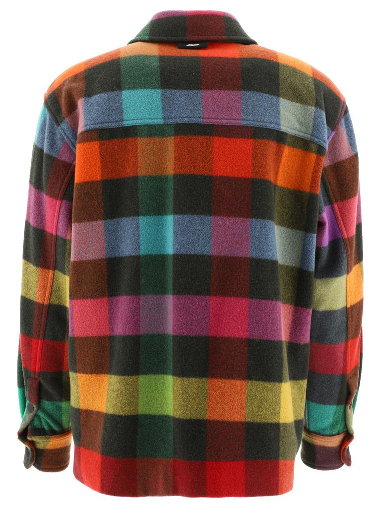 Wool overshirt with check pattern商品第2张图片规格展示