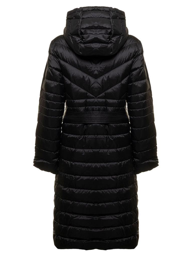 Binding Black Nylon Long Down Jacket M Michael Kors Woman商品第2张图片规格展示