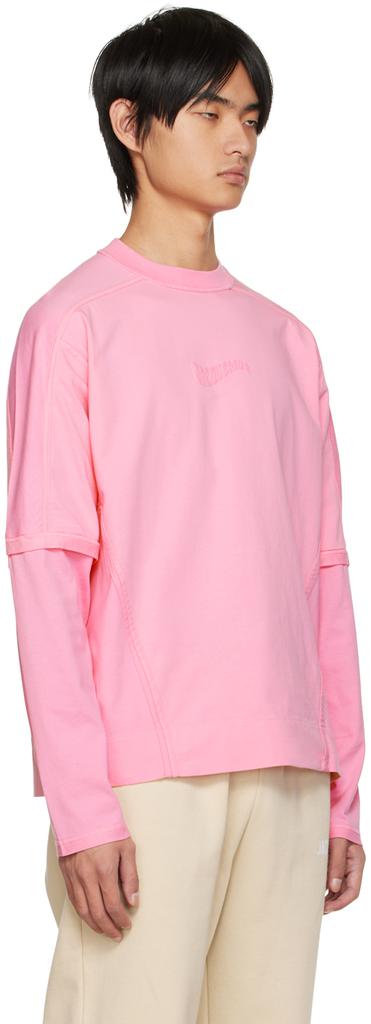 Pink Le Papier 'Le T-Shirt Crema' Long Sleeve T-Shirt商品第2张图片规格展示