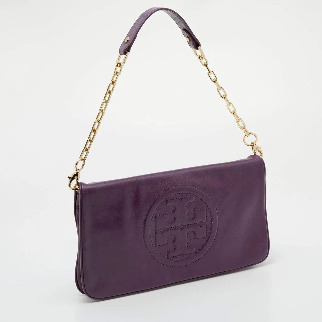 商品[二手商品] Tory Burch|Tory Burch Purple Leather Reva Bombe Chain Clutch,价格¥813,第3张图片详细描述