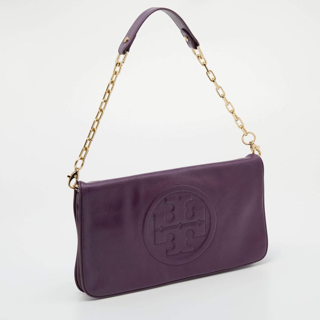 商品[二手商品] Tory Burch|Tory Burch Purple Leather Reva Bombe Chain Clutch,价格¥1154,第5张图片详细描述