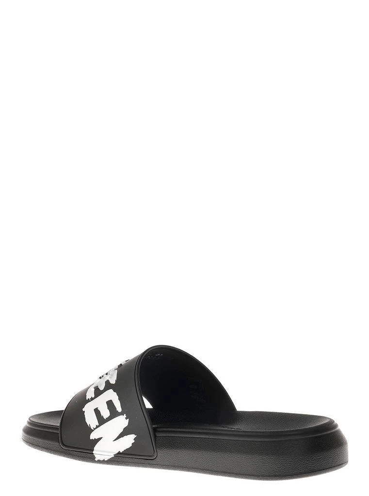 商品Alexander McQueen|Alexander Mcqueen Man's Black Rubber Slide Sandals with Logo,价格¥2061,第3张图片详细描述