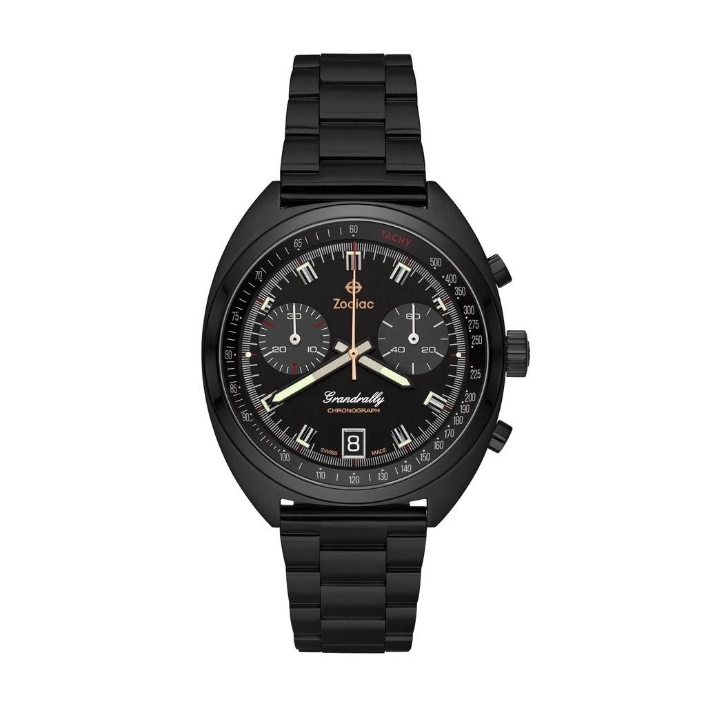 商品ZODIAC|Zodiac Men's Grandrally Quartz, Black Stainless Steel Watch,价格¥2677,第1张图片