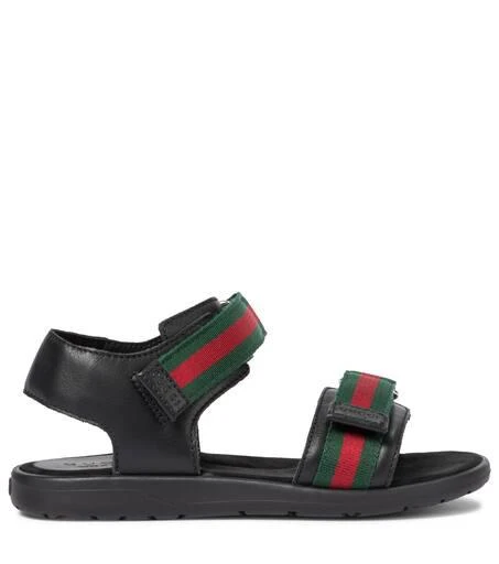 商品Gucci|Web leather sandals,价格¥2029,第4张图片详细描述