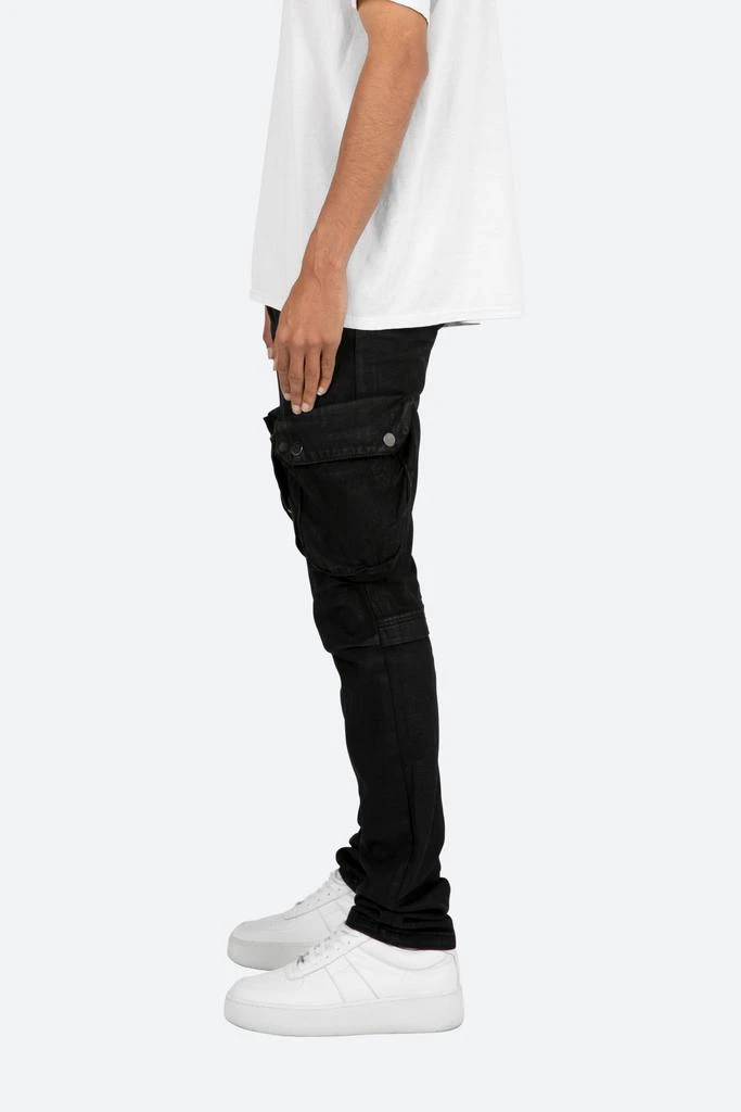 商品MNML|B357 Waxed Cargo Flare Denim - Black,价格¥287,第3张图片详细描述