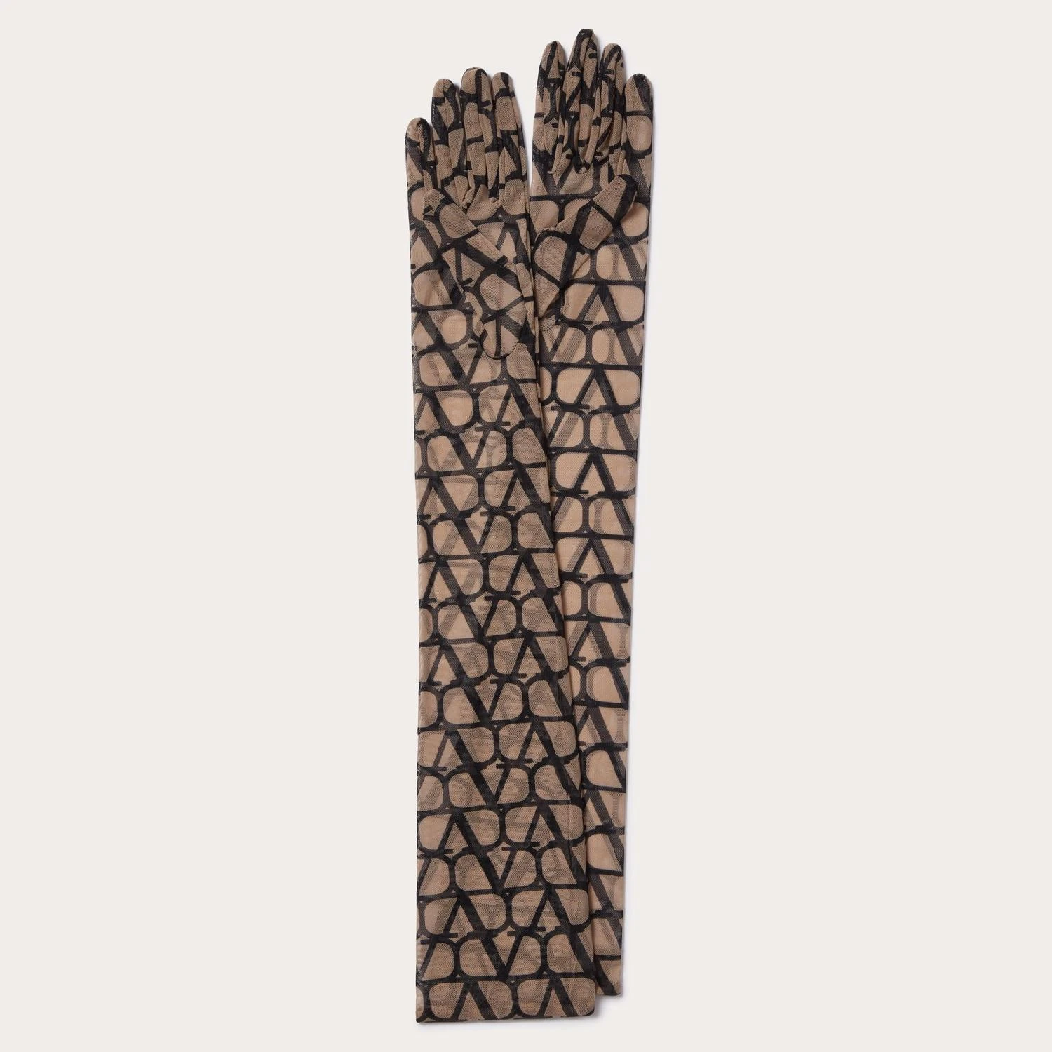 【预售】 华伦天奴 25春夏 女士 手套 LONGS GANTS EN TULLE À MOTIF TOILE ICONOGRAPHE WGCA24DHX_E21  商品