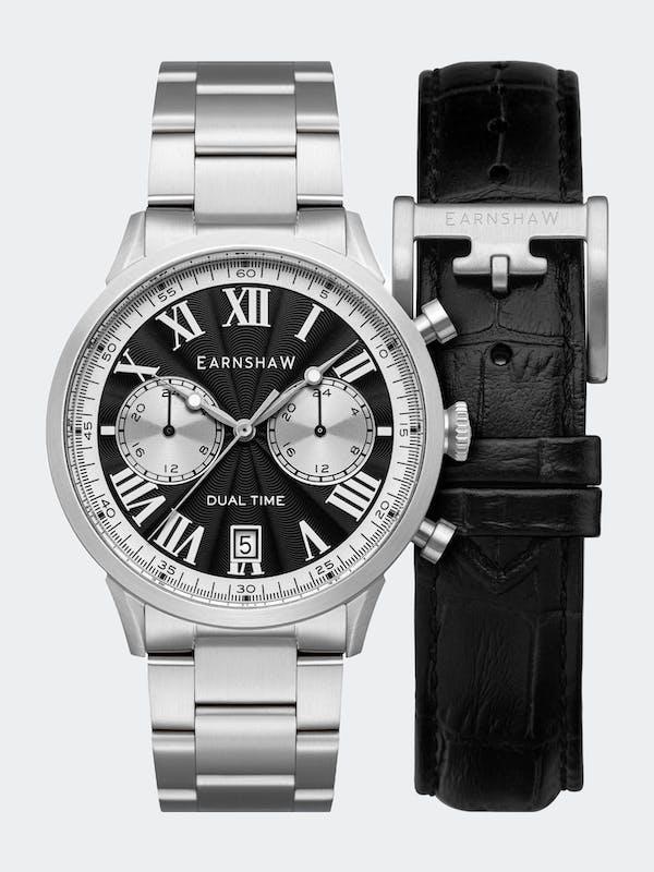 Carlyle Dual Time Multi-Function Watch Contrast Black商品第1张图片规格展示