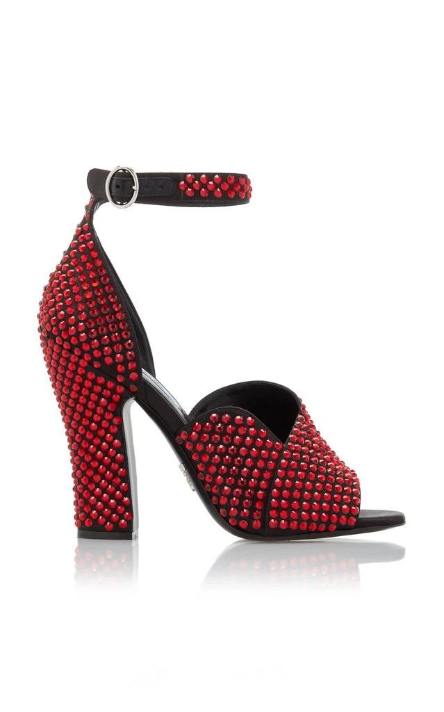 商品Prada|Prada - Crystal-Embellished Satin Sandals - Red - IT 37.5 - Moda Operandi,价格¥9519,第1张图片