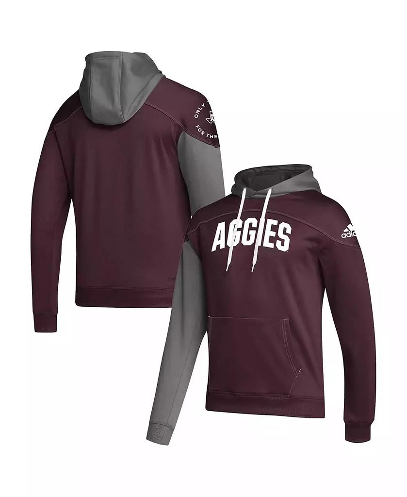 商品Adidas|Men's Maroon Texas A&M Aggies Block Stadium Pullover Hoodie,价格¥445,第1张图片