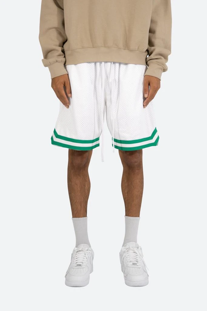 商品MNML|Basic Basketball Shorts - White/Green,价格¥136,第1张图片