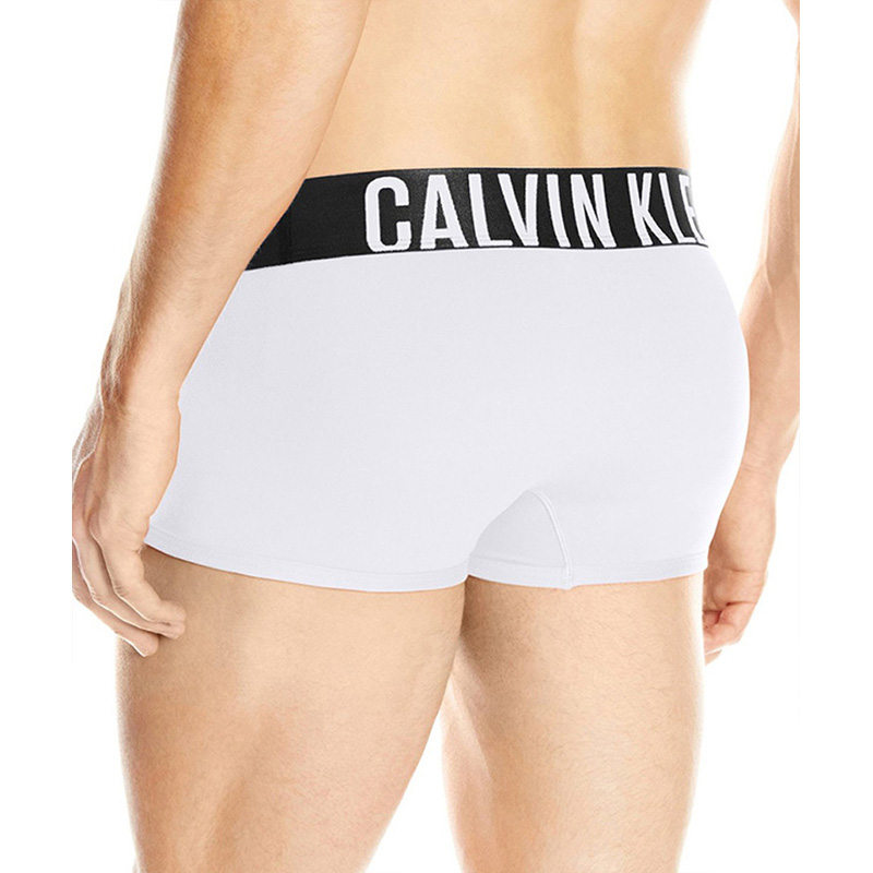 Calvin Klein 卡尔文 克莱恩 白色棉男士大码中腰平角内裤 NB1047-100商品第2张图片规格展示