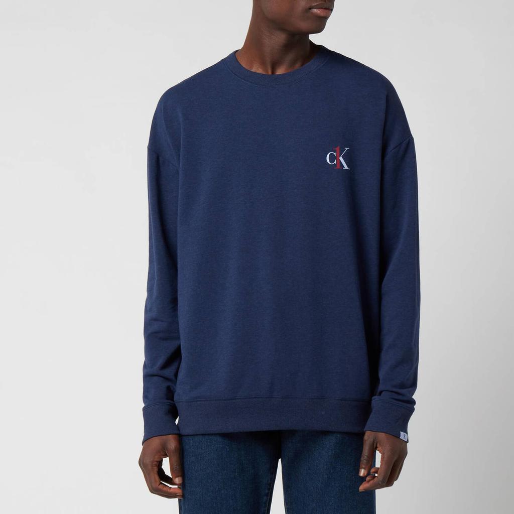 Calvin Klein Men's Crewneck Sweatshirt - Midnight Heather商品第1张图片规格展示