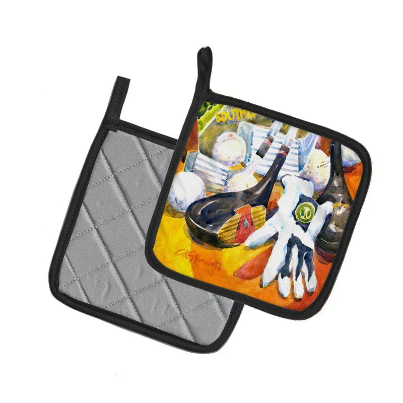 商品Caroline's Treasures|Golf Clubs, Ball and Glove Pair of Pot Holders,价格¥170,第2张图片详细描述